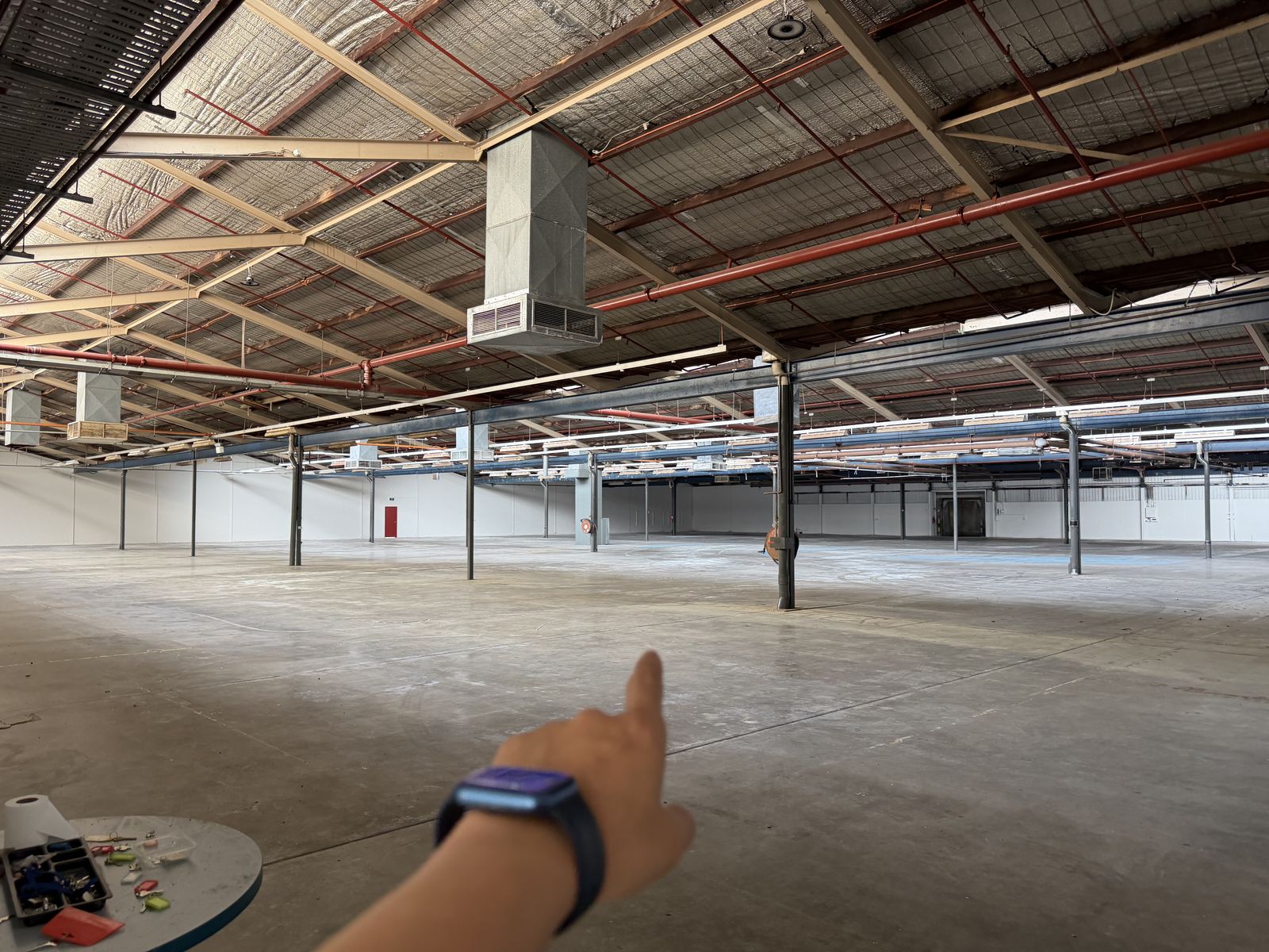 The warehouse floor during the site survey